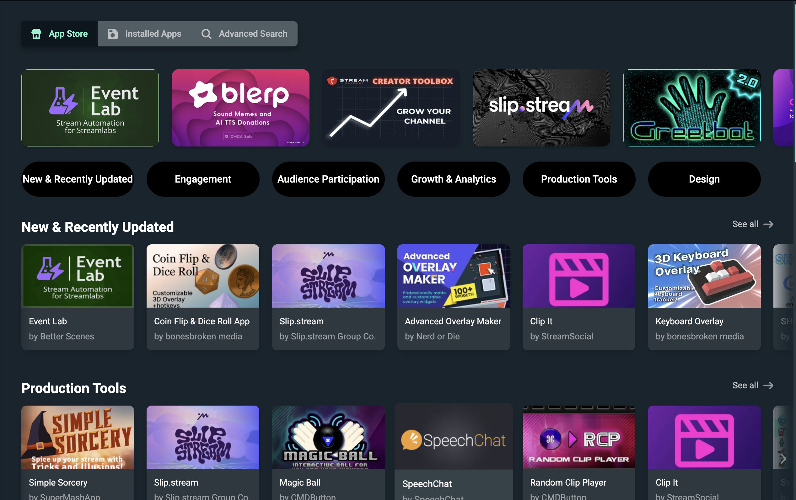 getting started with streamlabs desktop app store